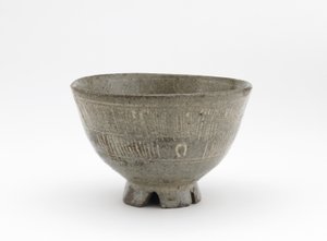 Tea bowl in mishima style, Karatsu ware od Japanese School