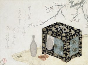 Piknikový koš (barevný dřevěný tisk) od Japanese School
