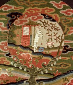 Želva a zajíc, období Edo (1600-1868) (hedvábné vyšívání) (detail) od Japanese School