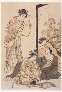 Tři postavy, asi 1760-1810 (dřevoryt) od Japanese School