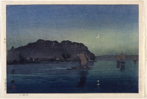 Tonegawa River (barevný dřevořez) od Japanese School