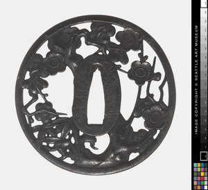 Tsuba: Větev kvetoucí třešně, raná 18. století (železo) od Japanese School