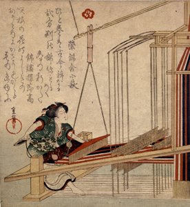 Tkaní v Japonsku v 18. století. od Japanese School