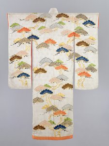 Dámské kimono, období Edo (1600-1868) (hedvábí s kovovými nitěmi) od Japanese School