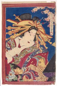 barevný dřevoryt (tuš) od Japanese School