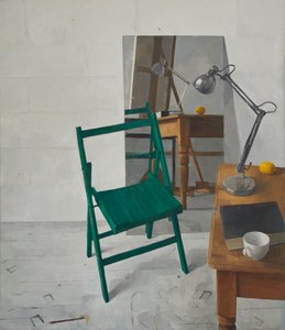 Interiér ateliéru, 2016 (olej na plátně)