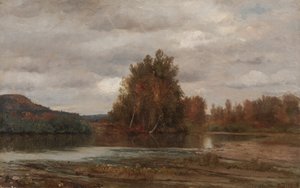 Šedý den na řece Esopus od Jasper Francis Cropsey
