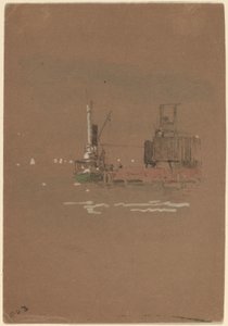 Hudson River Brick Piers od Jasper Francis Cropsey