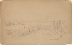 Řeka Hudson v Hastingsu od Jasper Francis Cropsey
