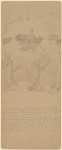 Pohled skrz stromy v Tivoli [recto] od Jasper Francis Cropsey