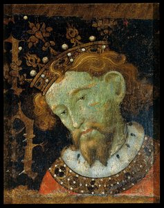 Alphonse III des Asturias, zvaný Le Grand - Alfonso III (1265-1291), král Aragonie - Peinture de Jaume (Jaime) Mateu (1382-1452) - 1427 - Tempera na panelu - 56,5x45,2 - Národní muzeum umění Katalánsko, Barcelona