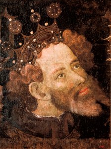 Petr IV. Aragonský, detail tempery na dřevě od Jaume Mateu