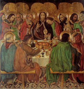 La cene - Poslední večeře - Obraz Jaume (Jaime) Huguet (1412-1492) - 1465-1470 - Tempera na panelu - 170x161 - Museu Nacional d