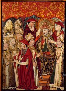 Volba svatého Fabiena za Papaute (236 až 250). Obraz Jaume Huguet (1415-1492) od Jaume Huguet