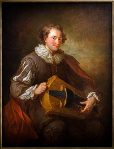 Portrét hráče na hurdy-gurdy