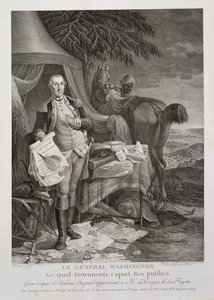 Generál Washington, Aby republika neutrpěla nějaké škody, vyryl Noël Le Mire (1724-1801), c. 1785 (rytina) od Jean Baptiste (after) Le Paon