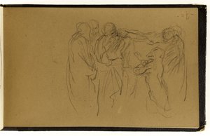 Studie einer Versammlung von Personen, von denen eine kniet (S. 70 des Albums) od Jean-Baptiste Carpeaux