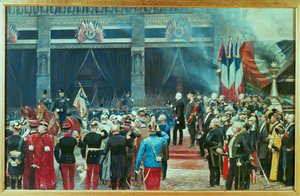 Funerailles de Louis Pasteur, 5. října ... (malba na plátně) od Jean Baptiste Edouard Detaille