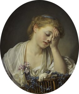 Dívka s mrtvým kanárkem od Jean-Baptiste Greuze