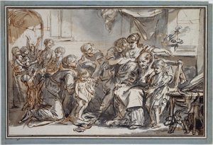 Představení nemanželského dítěte od Jean-Baptiste Greuze