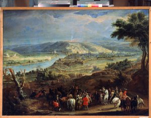 Obležení Namuru v roce 1692 (The Siege of Namur v roce 1692). Obléhání města Ludvíkem XIV. a Vaubanem od 29. května do 30. června 1692. Obraz Jean-Baptiste Martin (Jean Baptiste Martin