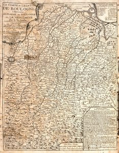 Mapa hrabství Boulogne (Francie) (lept od Jean Baptiste Nolin