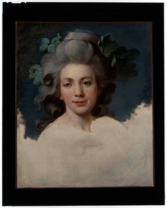 Portrét dámy (hlava ženy v masce Bacchante, nedokončený portrét) od Jean Baptiste Regnault