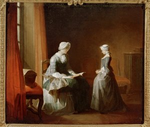 Slušné vzdělání (malba na plátně) od Jean-Baptiste Simeon Chardin
