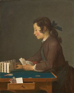 Dům z karet, kolem roku 1737 (olej na plátně) od Jean Baptiste Simeon Chardin