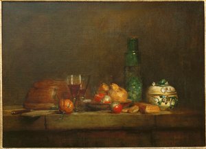 mísa oliv (olej na plátně) od Jean-Baptiste Simeon Chardin