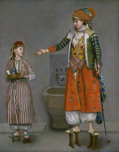 Dáma v tureckých šatech a její sluha od Jean-Étienne Liotard