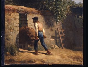Sedlák s trakařem (olej na plátně) od Jean Francois Millet