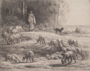 Pastýřka od Jean-Francois Millet