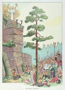 Druidský festival v Maennelstein, Alsasko, ilustrace z 
