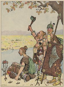 Němci při pohledu na Alsasko ze vzdáleného břehu Rýna (barva litho)