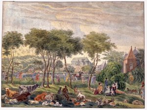 Ostrov Réunion. 1813 (akvarel) od Jean Joseph Patu de Rosemont
