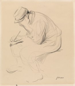 Le Poilu (francouzský voják píše domov) od Jean-Louis Forain