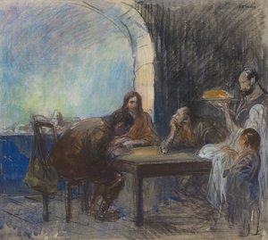 Večeře v Emauzích od Jean-Louis Forain