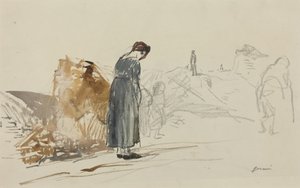 a) Němci odešli (líc); b) Skica muže (rub)