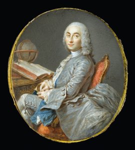 Miniaturní portrét Césara Françoise Cassiniho de Thury od Jean-Marc Nattier