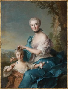 Portrét madame Crozat de Thiers a její dcery od Jean-Marc Nattier
