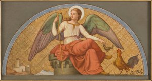Náčrt kostela sv. Josefa: Josefa - Anděl bdělosti a věrnosti - Apoteóza svatého Josefa od Jean Paul Etienne Balze