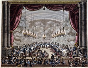 Francouzská revoluce: banket stráží v Paříži, cca 1750-1800 (rytina) od Jean (after) Duplessis Bertaux