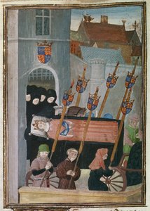 Jean Froissart, Chronicles („Harley Froissart“) Od Froissart, Jean. Pohřeb Richarda II., Lipsko; stuttgart