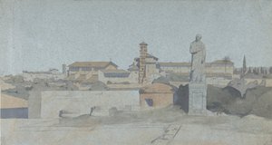 SS. Giovanni e Paolo, při pohledu z Villa Mattei, Řím, .