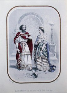 Král Šalamoun a královna ze Sáby, ilustrace z „Histoire des Amants Celebres de l