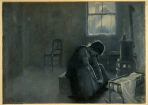 Byla tuhá zima, hospode. 1893 (barevná litografie) od Jean Alexandre Michel Andre Castaigne