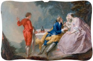 Fete galante: Konverzační kus, asi 1730 (olej na plátně) od Jean Antoine (after) Watteau