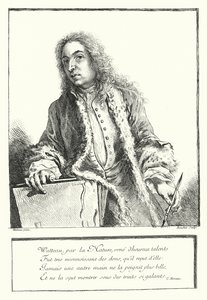 Autoportrét francouzského umělce Antoine Watteau (rytina) od Jean Antoine (after) Watteau