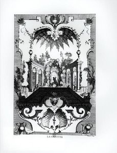 Grotto, vyryto Gabrielem Huquierem (1695-1722) (rytina) (čb foto) od Jean Antoine (after) Watteau